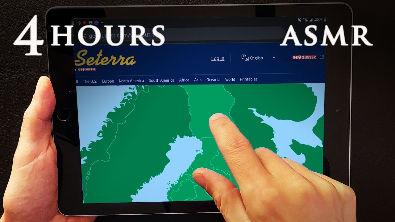 ASMR 4 hours Geography Quiz | Phone & iPad Tapping