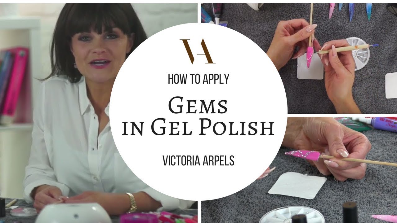 Gel Polish Nail Art with Gems - Apply Gems to your Gel Polish Nails