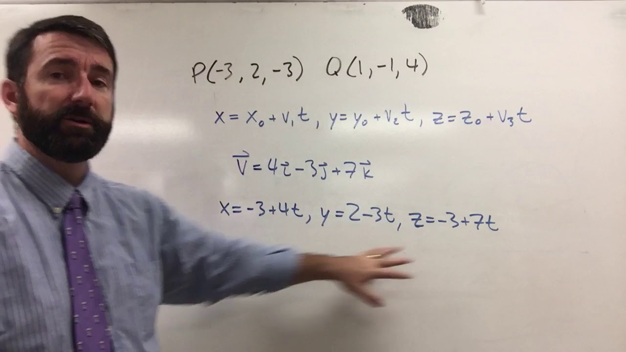 Calc 3 - 1.7.1 - Parametric Equations for a Line