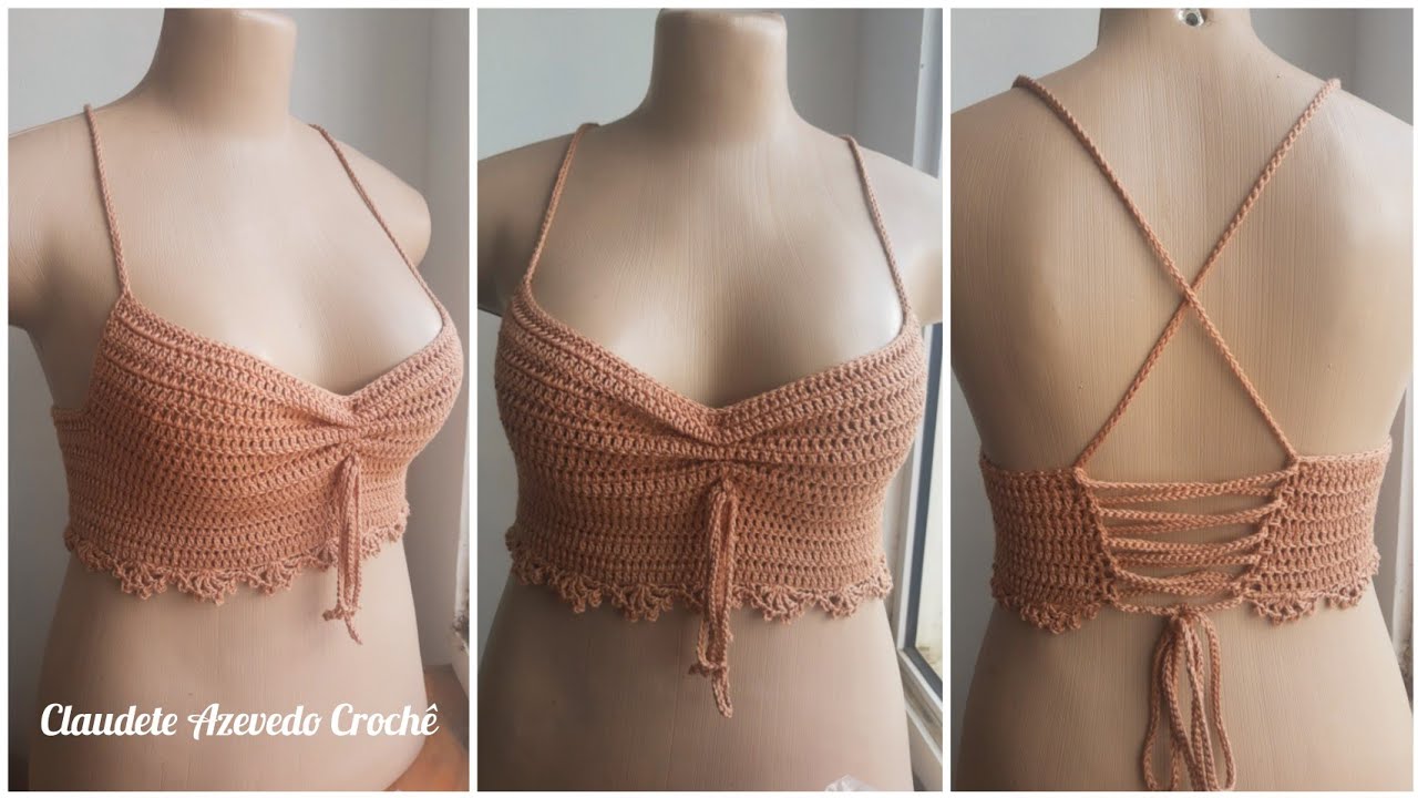 Cropped Brisa em Crochê por Claudete Azevedo