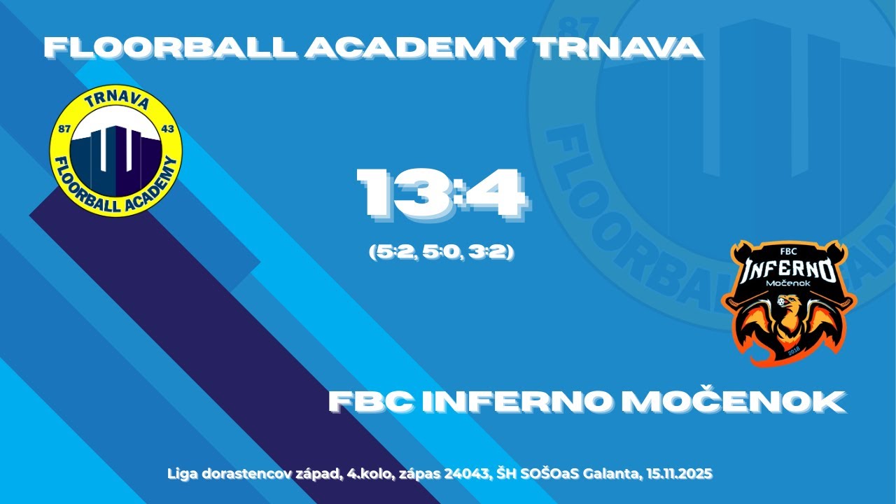 U17 - Floorball Academy Trnava vs FBC Inferno Močenok 13:4 (15.11.2025)
