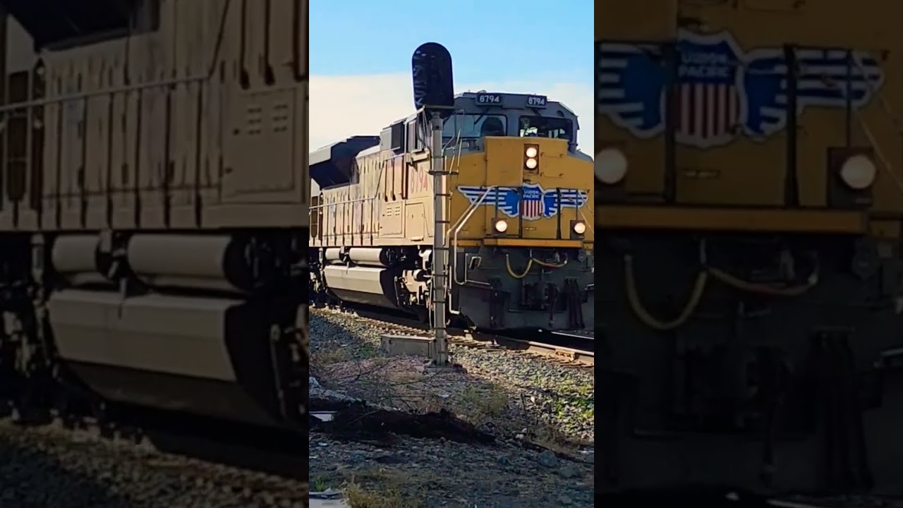 A FOULED K5LLA HORN ON THIS ACE😲! #railroad #trains #unionpacificrailroad