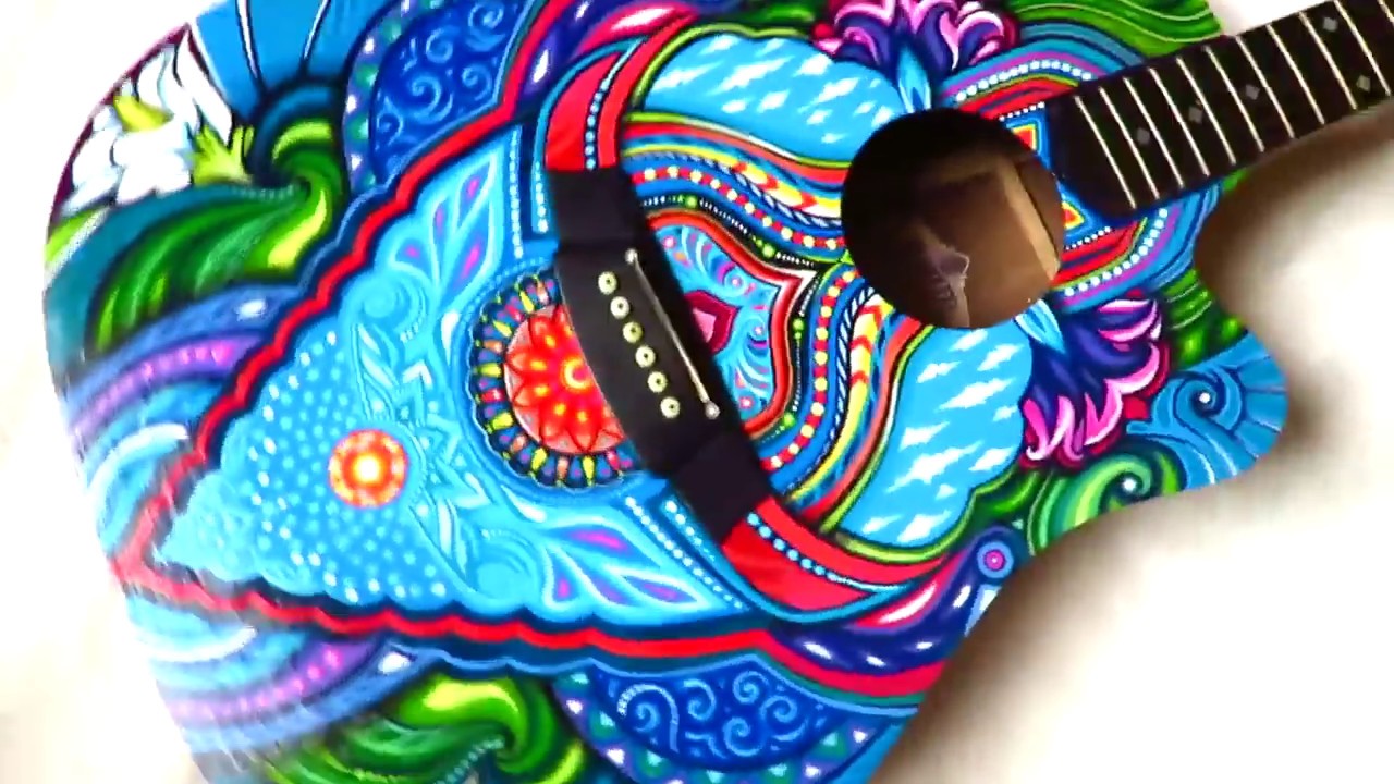 Custom Painted Guitar by Kudashkina