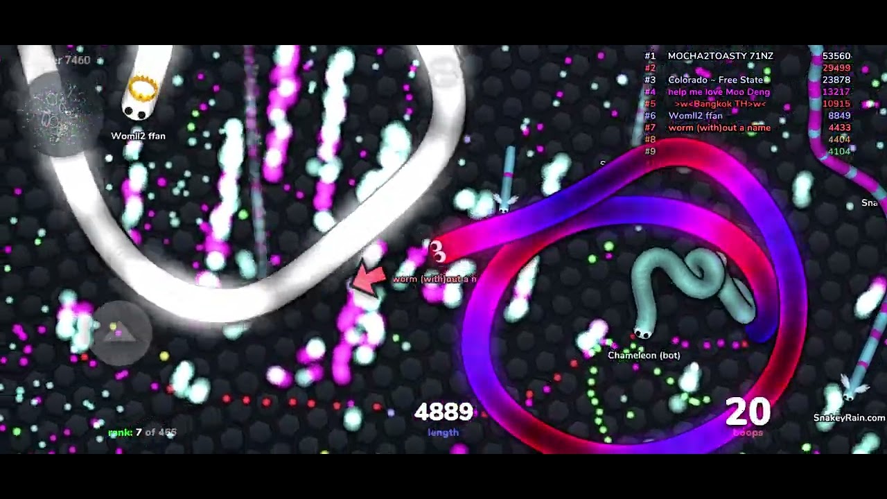SnakeyRain slitherio