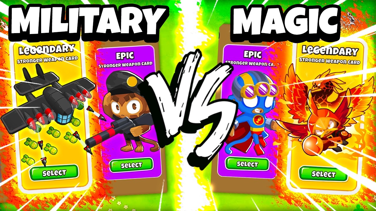 BTD 6 Rogue-Like Mod, но в нем ТОЛЬКО военные башни против магических!