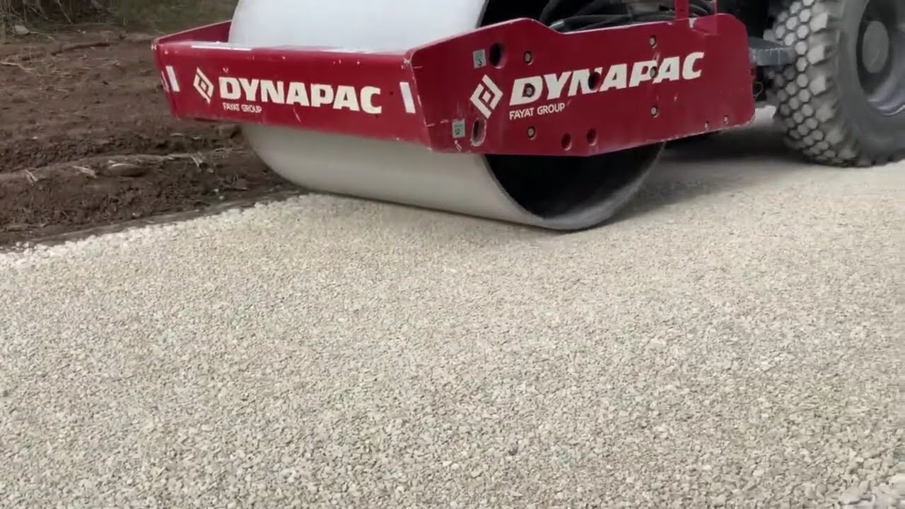 Gravel Driveway compaction ￼by a dynapac 10k roller