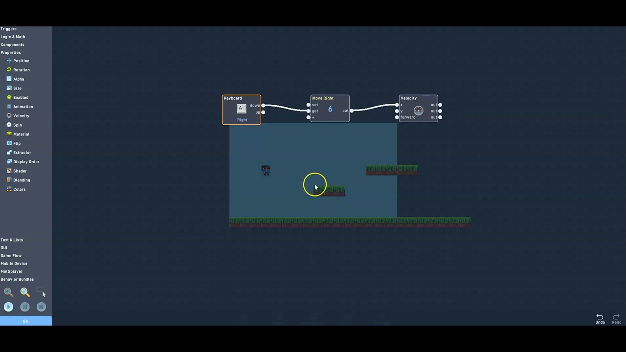 Adding Behaviors to make your Player Move in Flowlab