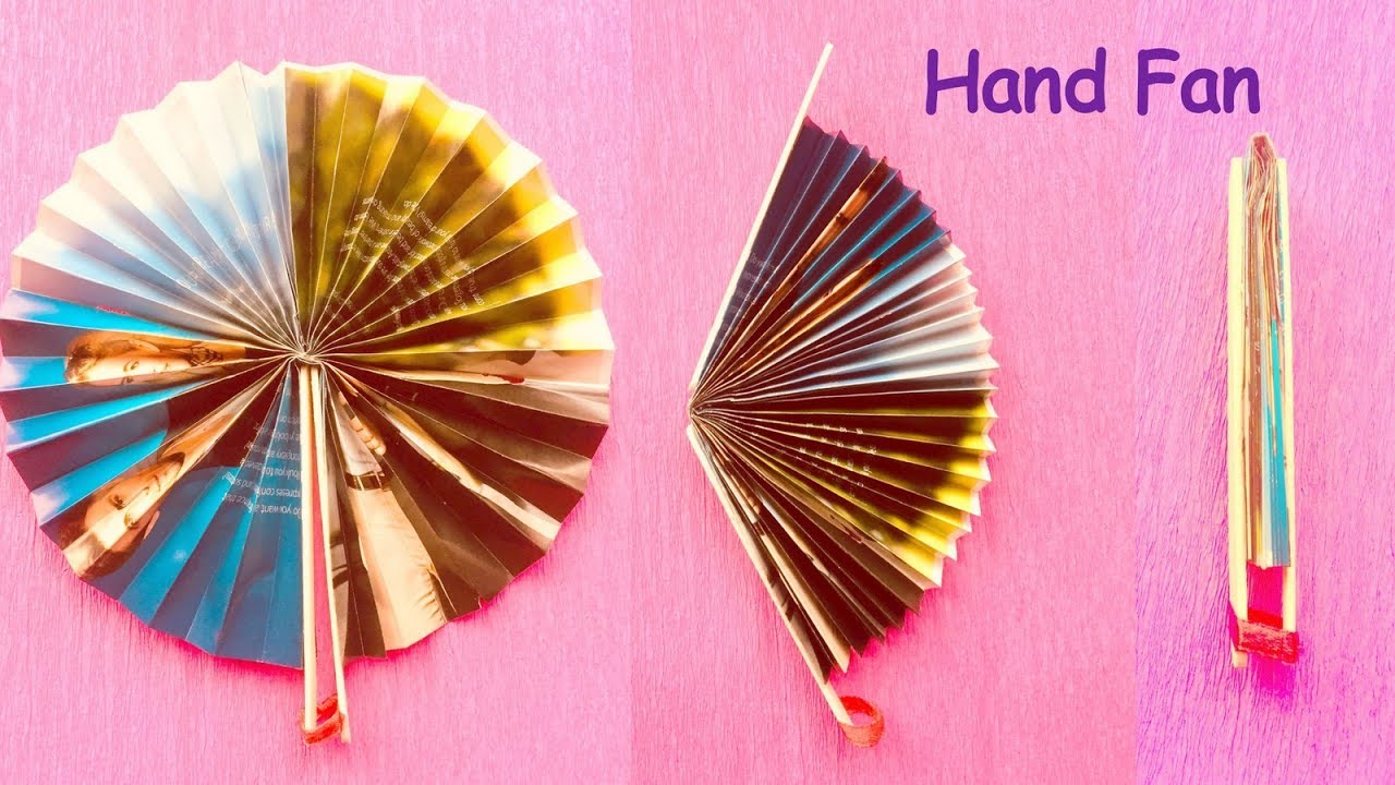 DIY - Homemade newspaper hand fan / best out of waste / kids craft ideas /summer craft
