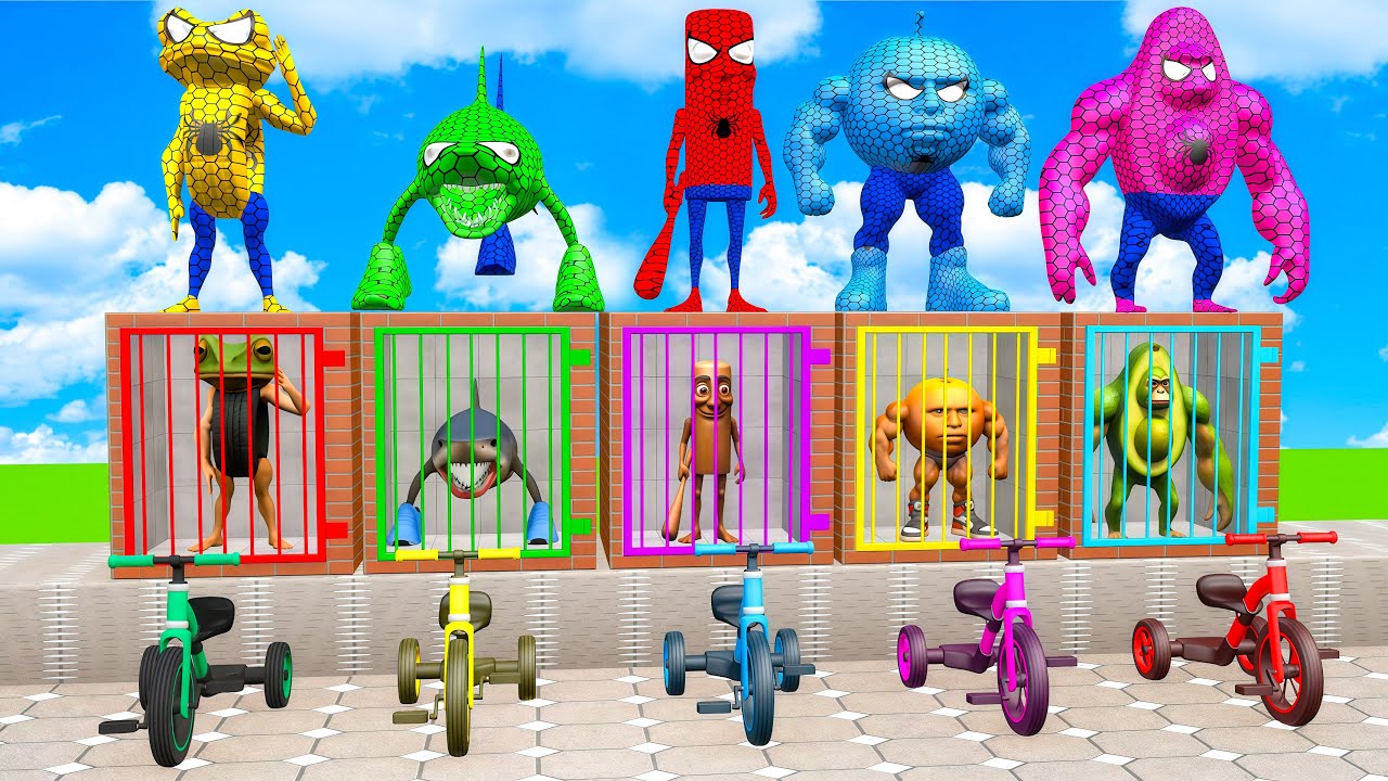 Long Slide Game with Cow Elephant Gorilla Hippopotamus Tiger 3d Animal Game Funny 3d Animals