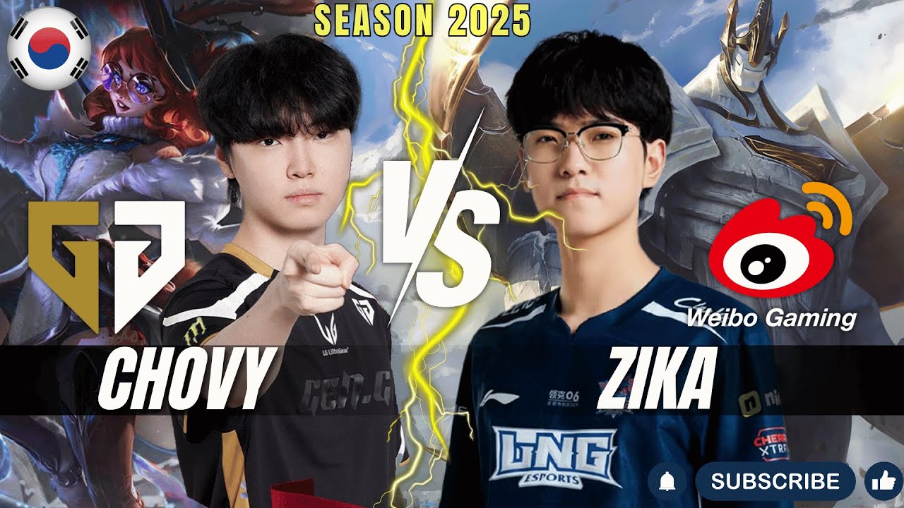 GEN Chovy vs WBG Zika - Chovy AURORA vs Zika GALIO Mid - Patch 25.24 KR Ranked | lolrec