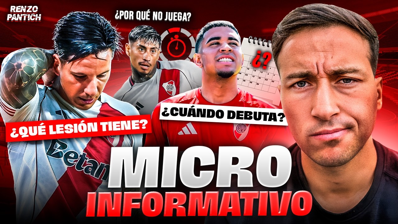 🚨🚍Una BAJA SENSIBLE en RIVER: Se LESIONÓ DRIUSSI, ¿Cuántos partidos SE PIERDE?, Kendry Páez y más...