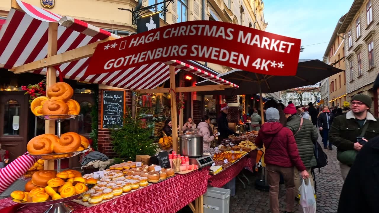 Gothenburg Sweden 4K 🇸🇪 Haga Christmas Market
