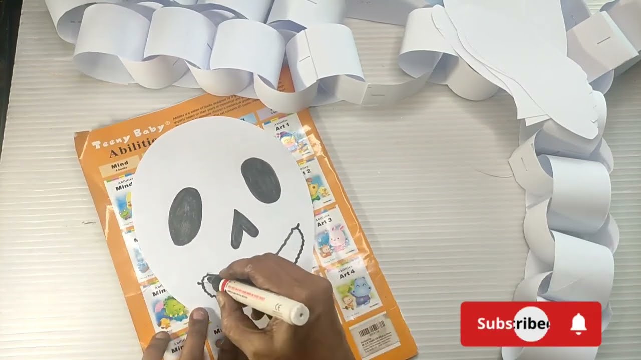 A creative paper skeleton made from an A4 sheet #paperskeleton #skeleton #scienceproject #diycraft 