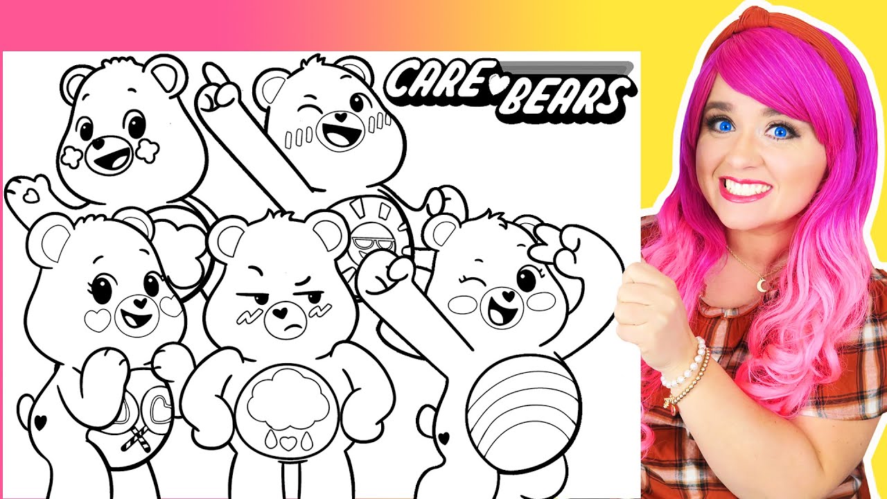 Coloring Care Bears Characters Coloring Pages | Cheer, Funshine, Grumpy, Share & Good Luck Bear