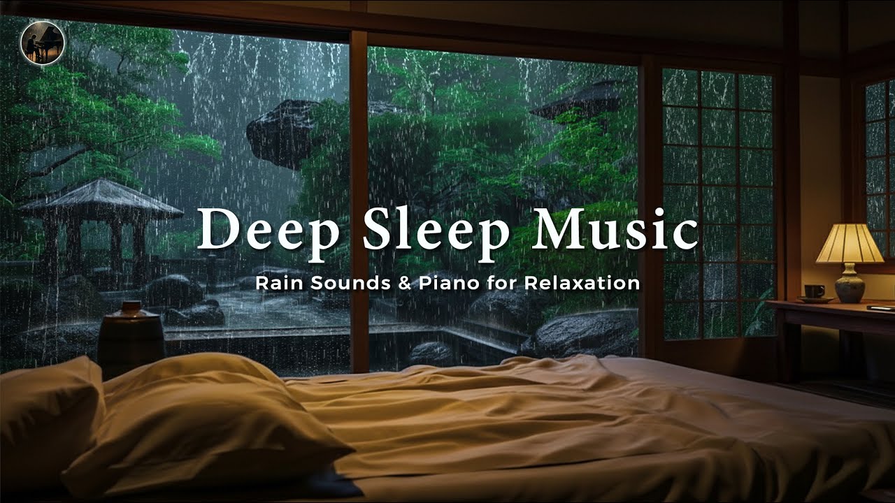 🎶 Relaxing Sleep Music & Soft Rain 🌧️ Peaceful Bedroom Ambience to Healing of Stress, Meditation