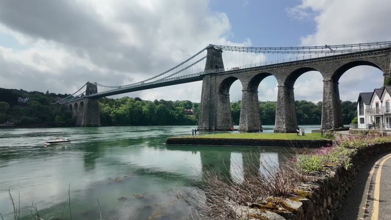 MENAI BRIDGE, Porthaethwy,  North Wales. Islands and 2 bridges.