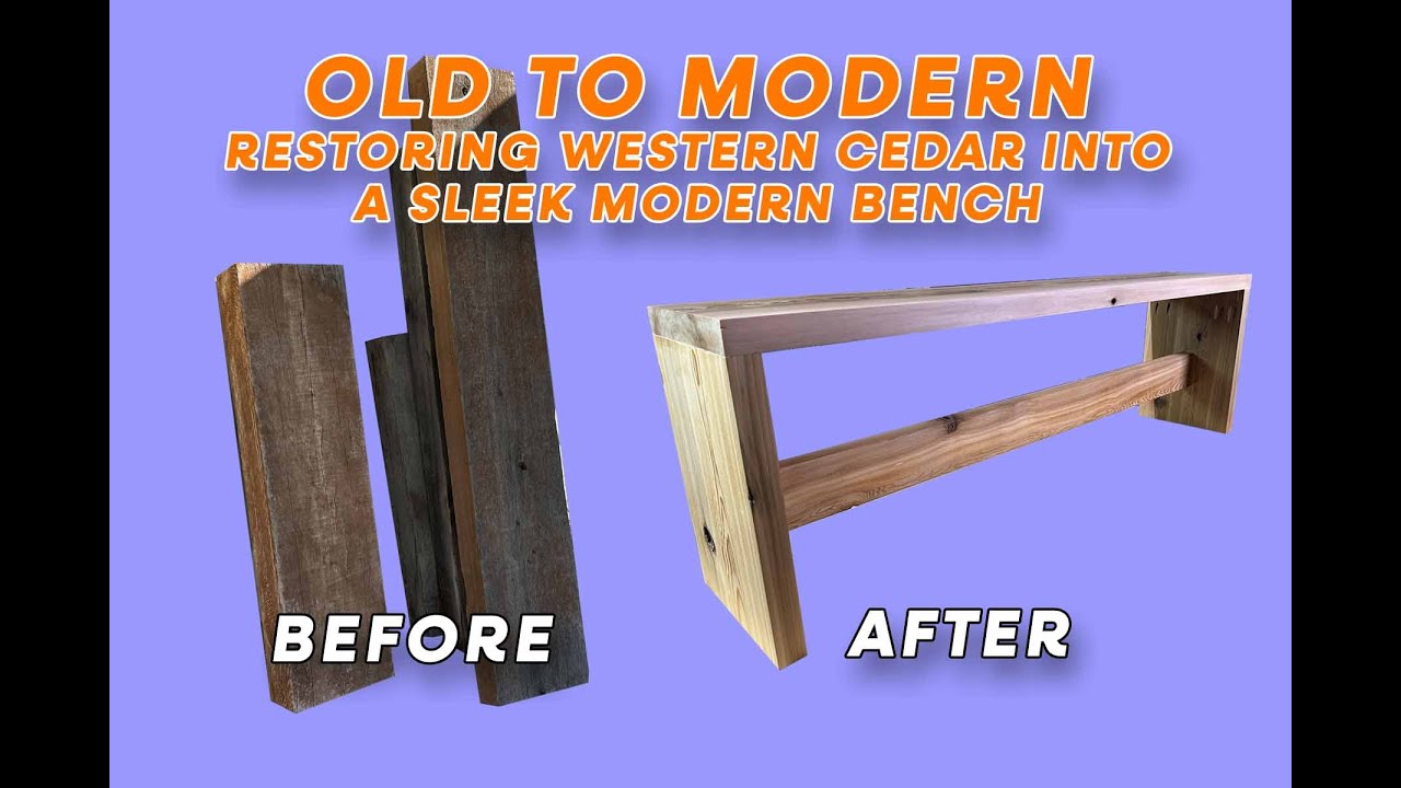 How to Transform Weathered Cedar Beams into a Modern Minimalist Bench  - Woodworking Restoration