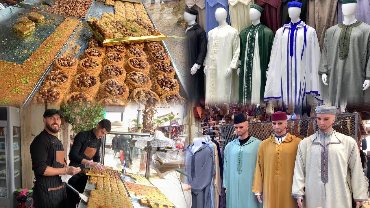 مدينة وجدة أجواء العشر الأواخر من رمضان استقبال العيد الفطر إقبال كبير على ملابس التقليدية وحلويات