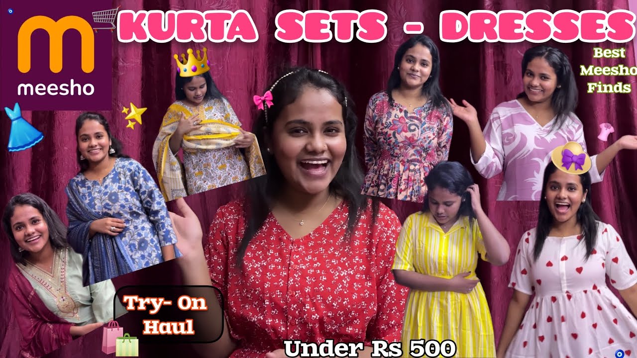 Huge Meesho Haul 🛍 | Kurtis, Dresses & T-Shirts Under ₹500 | Try On Haul | Budget-Friendly |👗💛🛒🎀🧿✨️|