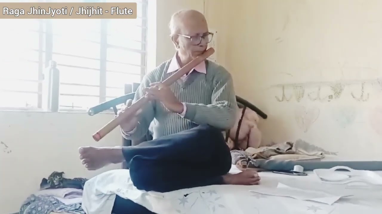 Guruji teaching us Raga JhinJyoti / Jhijhit - Bilambit TinTaal - #flute #raga #Jhinjyoti #Jhijhit