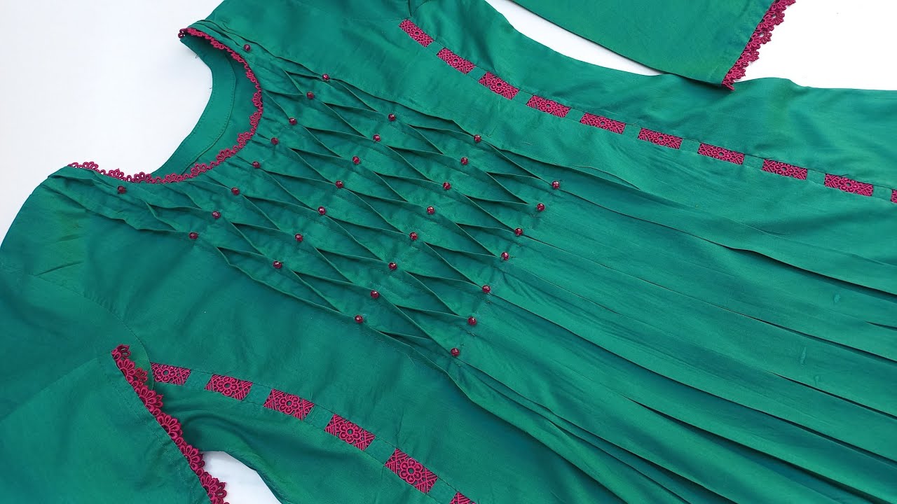✅Center overlapping Pintex frock by alisha designing/Eid special kris cross tucks frock design 2026