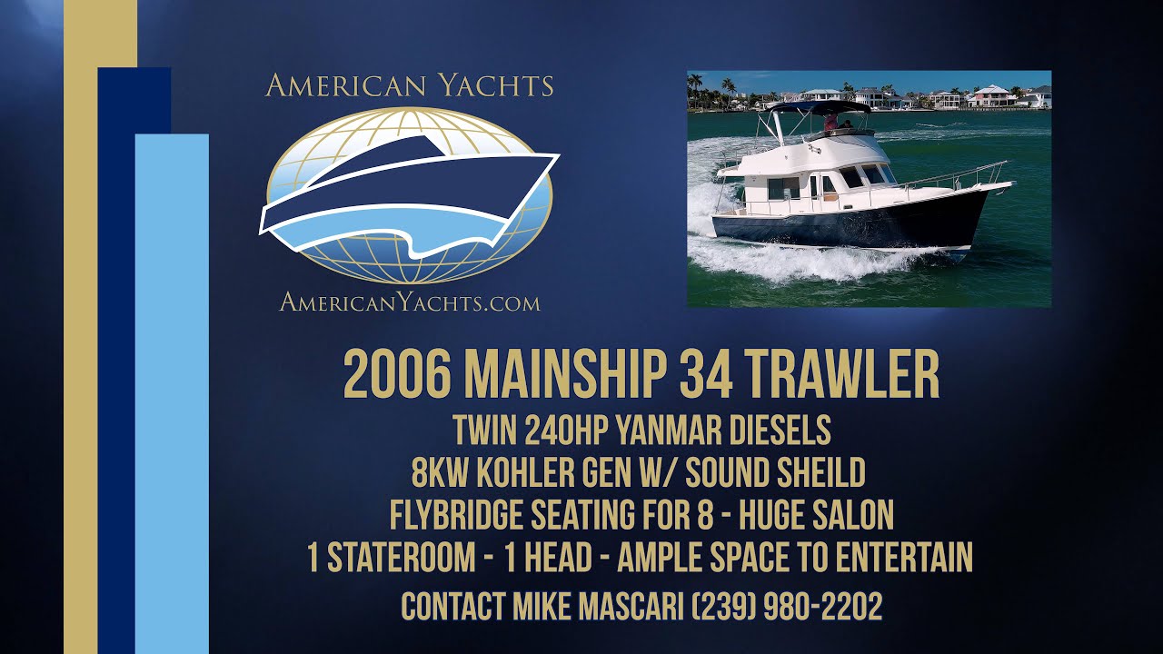 SOLD - Mainship 34 Trawler with American Yachts