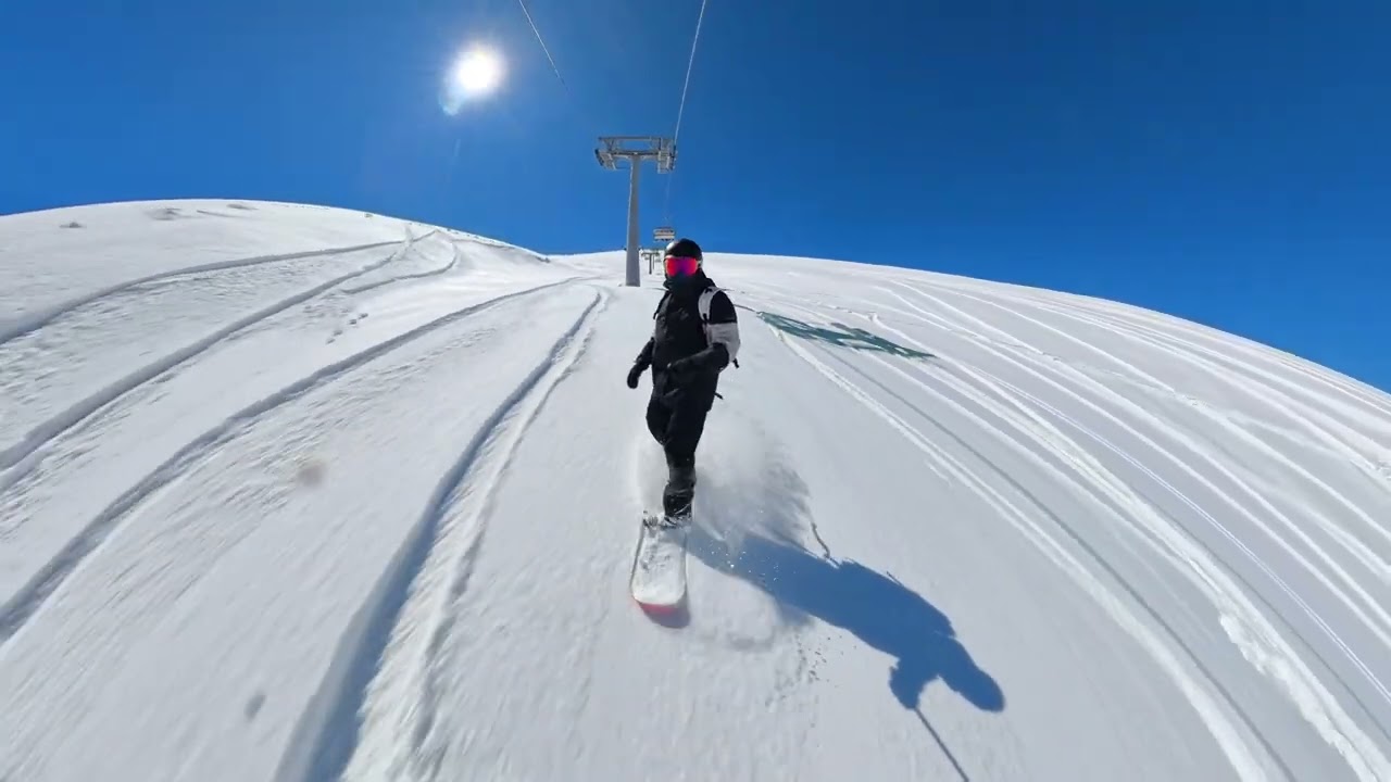 Snowboarding Powder Run under Hitit Chairlift 🇹🇷 | Erciyes Hacılar Hitit Lift Altı Bolkar