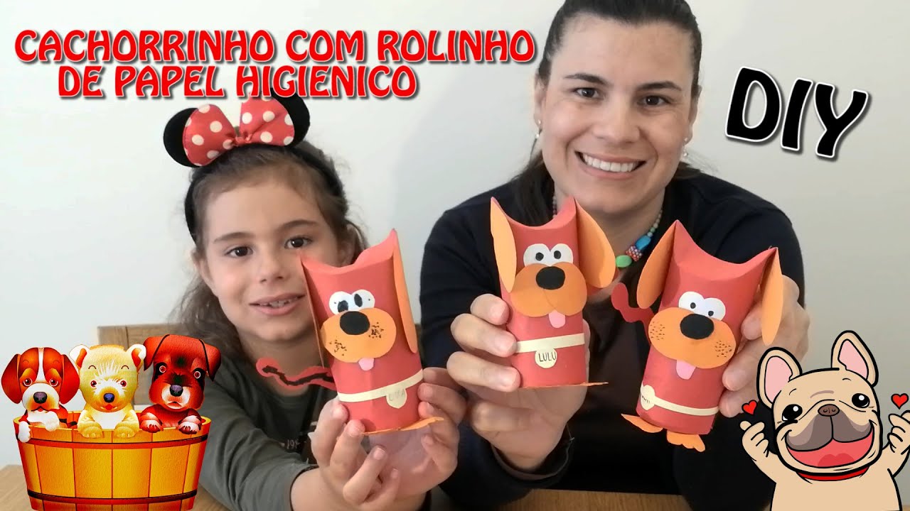 COMO FAZER UM CACHORRO 🐶COM ROLINHO DE PAPEL HIGIENICO - FAÇA SOZINHO (DIY)