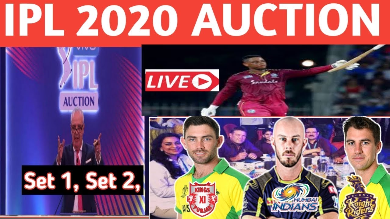 IPL 2020 -  Auction  Live Streaming Set 1 And Set 2 Full Details Morgan Lynn,Pat Cummins,Maxwell