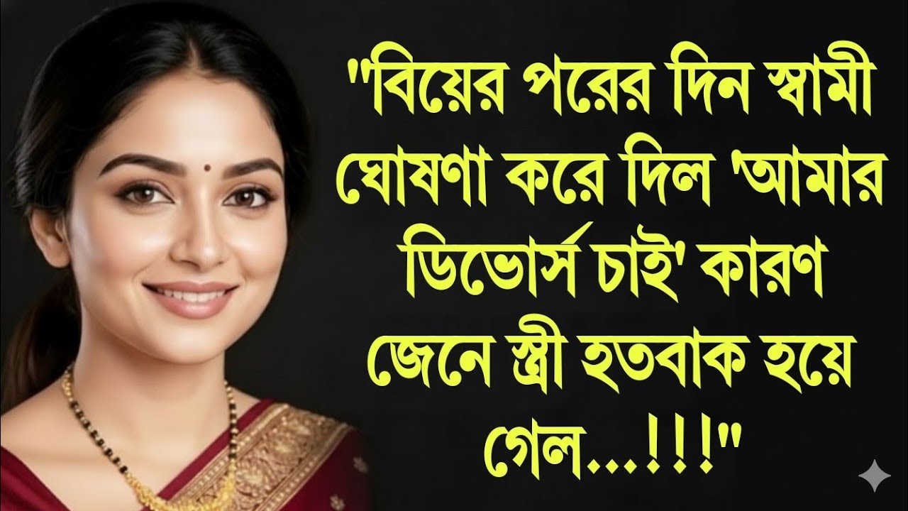 বিয়ের পরের দিন স্বামী ঘোষণা করে দিল 'আমার ডিভোর্স চাই' কারণ জেনে স্ত্রী হতবাক হয়ে গেল...!!!
