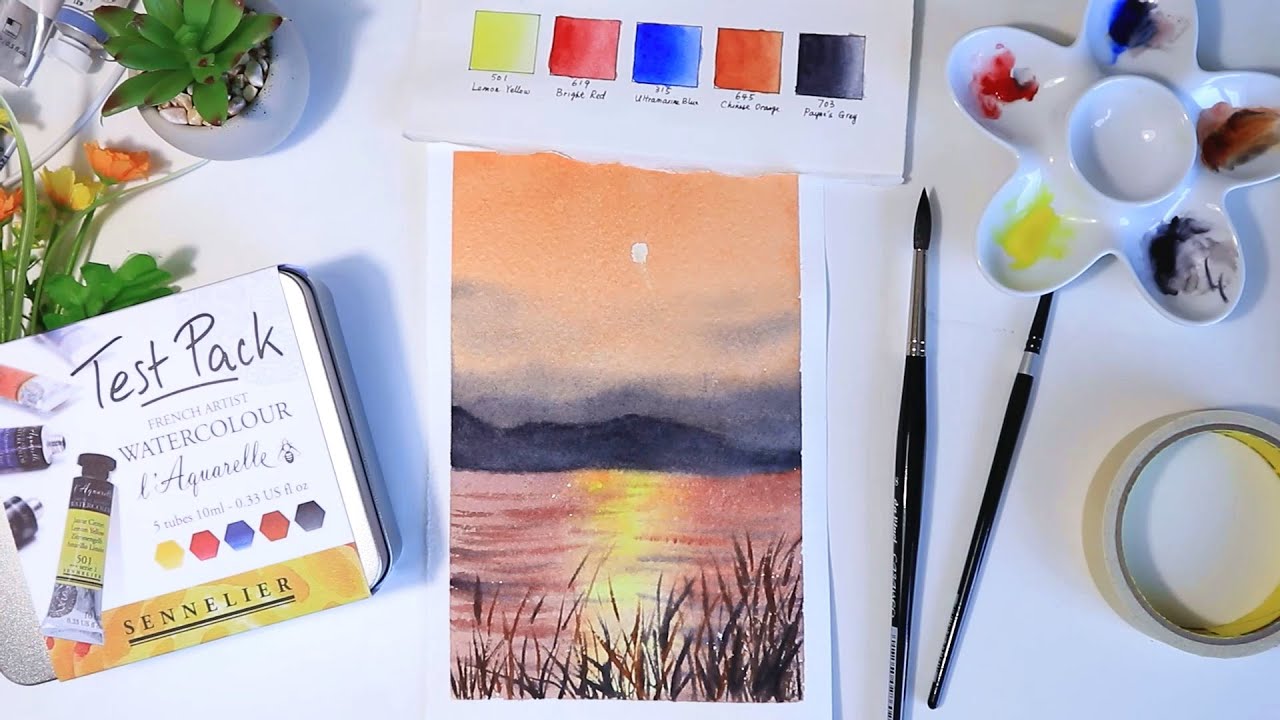 Sennelier Watercolor Test Pack | Openbox Review And Painting Demo #watercolor #Sennelier