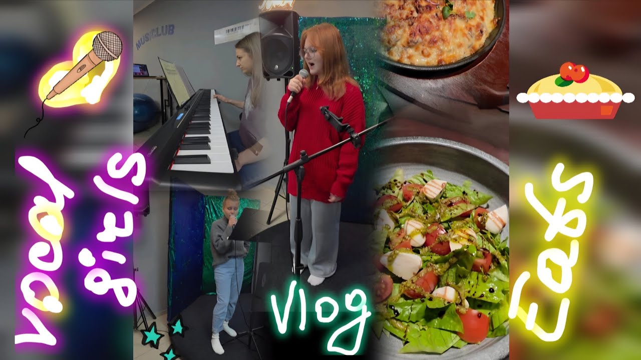 Мини влог💫 Восходящие звёздочки🩷🎤 На любимой работе🎶🎹 Еда🍜
