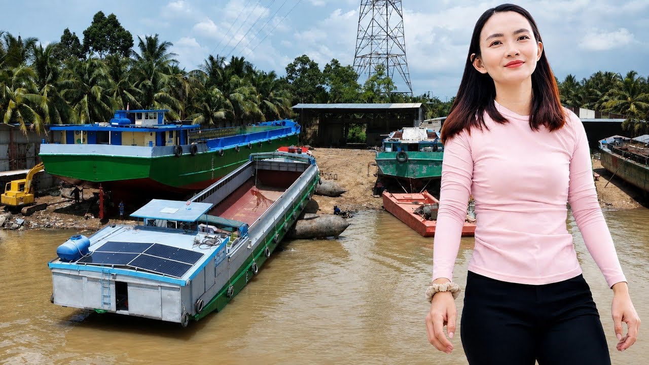 Launching My 240-Ton Boat | Life of a Female Captain on the Mekong River