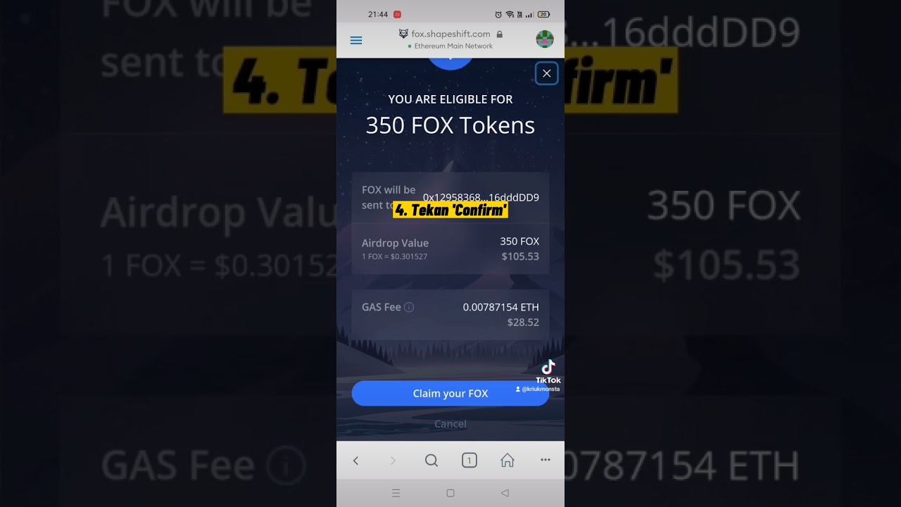 Cara Claim Airdrop FOX