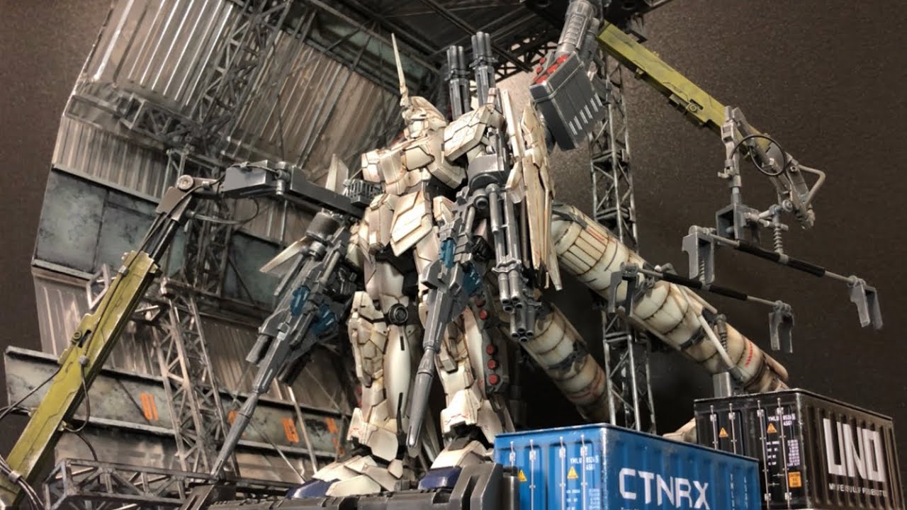 【MGEX UCガンダム Ver.Ka】フルアーマーUCガンダムに改造！100均、プラ板、プラ棒で格納庫製作！Remodel MGEX.UC Gundam into full armor！