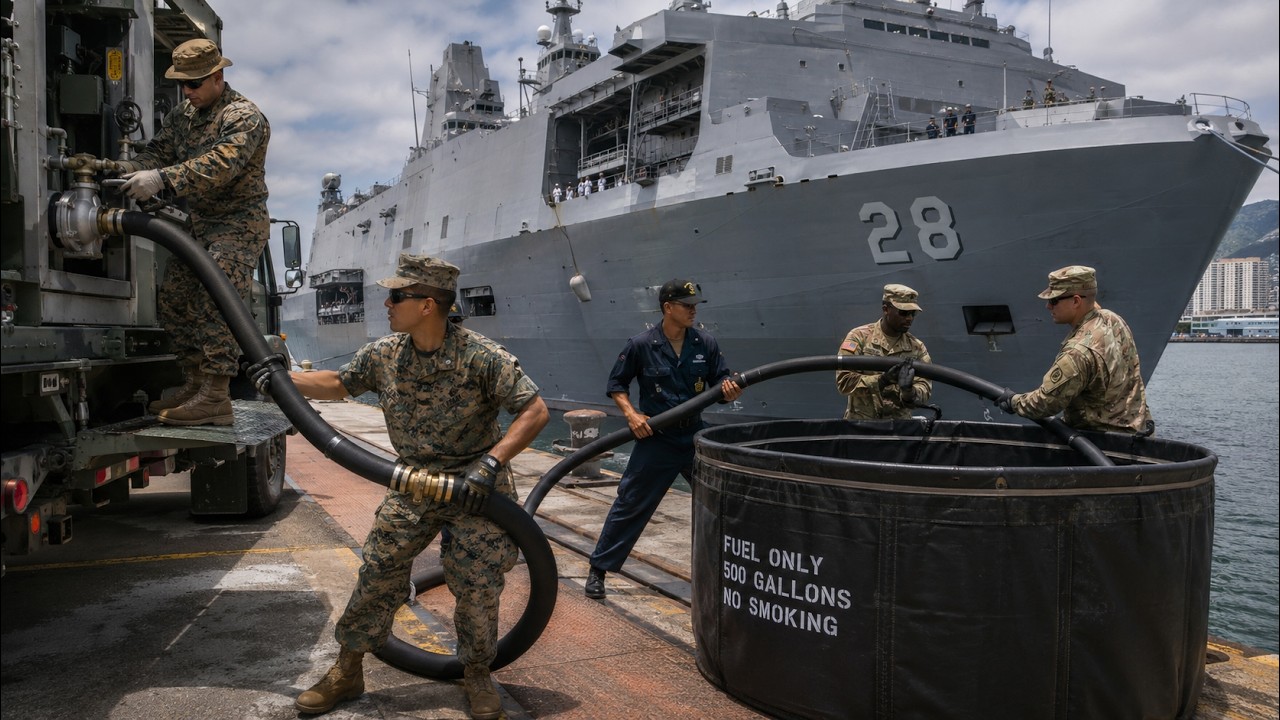 LCF-24: CLB-8 receives fuel from USS Fort Lauderdale (B-Roll).