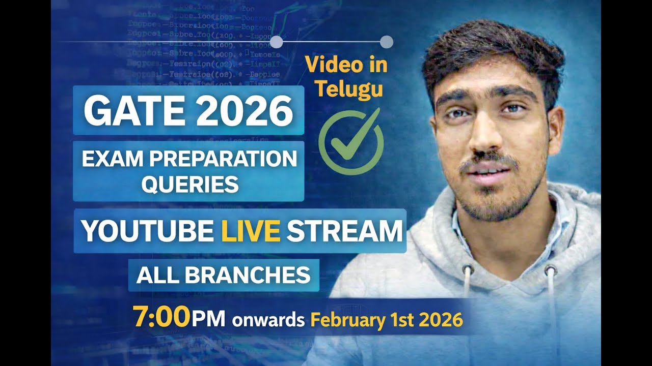 GATE 2026 Exam doubts Session Streaming Live 7:00PM