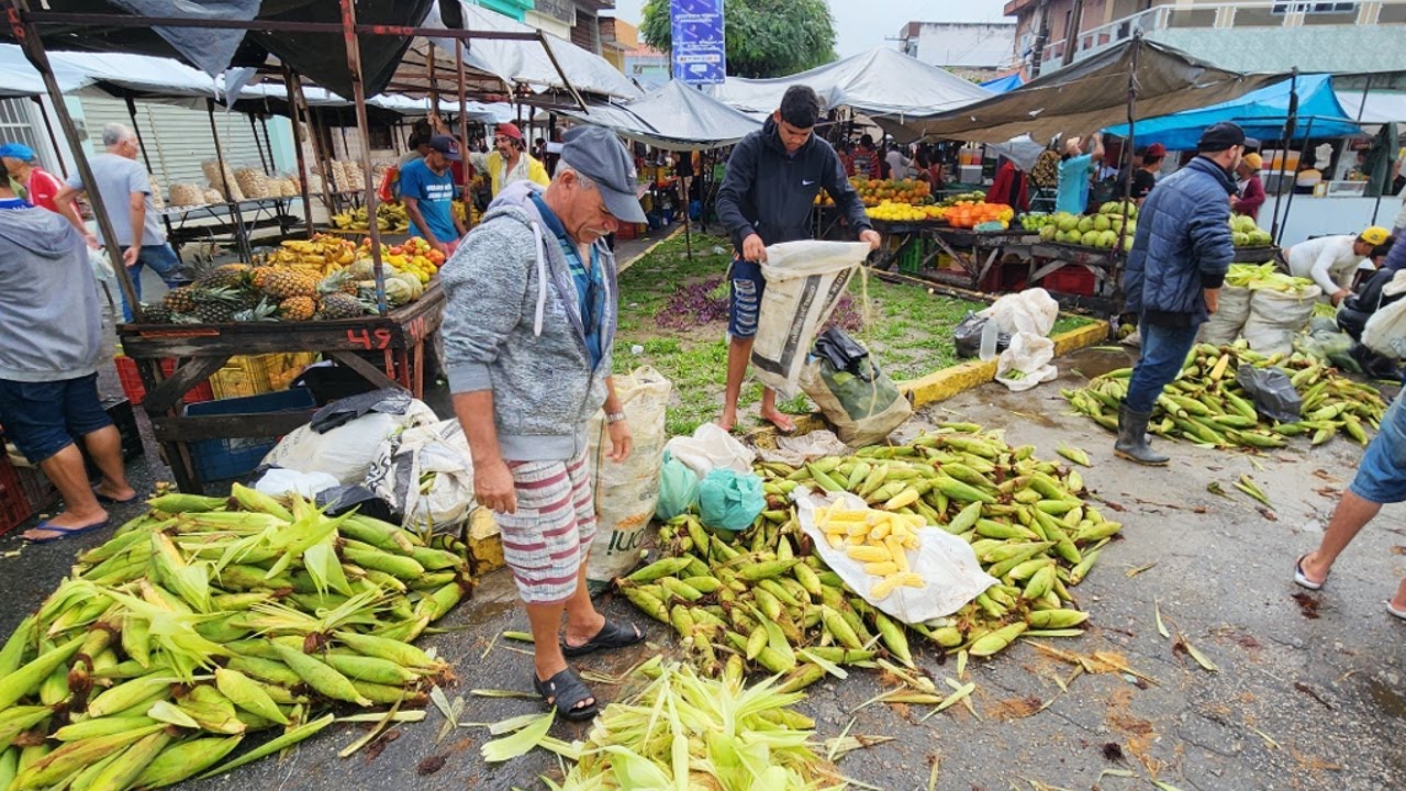 FEIRA COM CHUVA E FARTURA NO NORDESTE. É CUSTO DE VIDA BAIXO !!!!