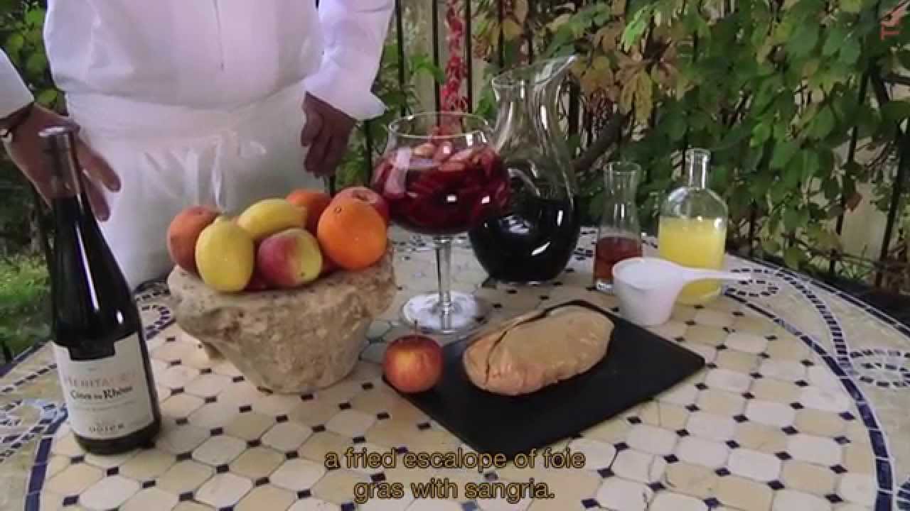 Christian Peyre - Escalope of duck foie gras on sangria fruit with syrup