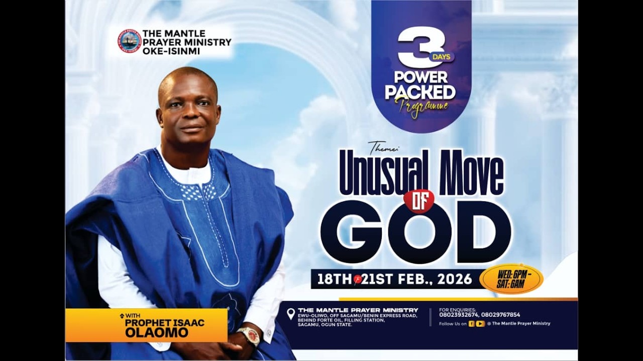 3DAYS PROGRAMME (DAY THREE NIGHT) || UNUSUAL MOVE OF GOD || FEBRUARY 20, 2026.