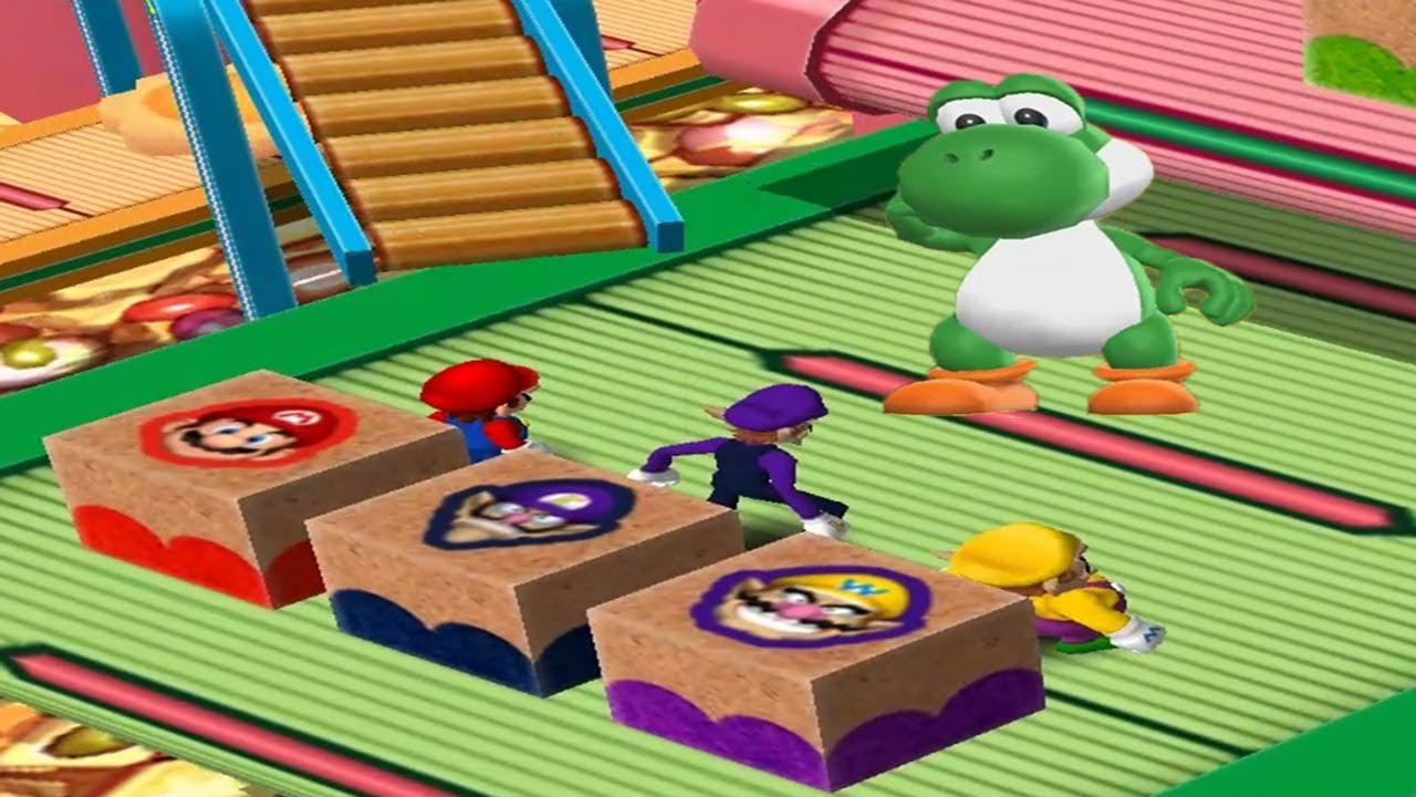 Mario Party 4 -All Minigames #2- Mario Vs Waluigi Vs Wario Vs Yoshi (Master CPU)