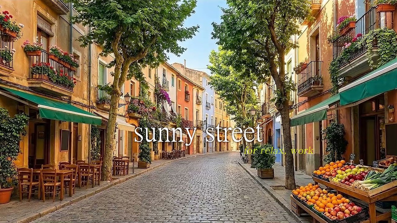 Sunny European Street 🌿 Peaceful Morning Ambience for Relax, Focus & Study