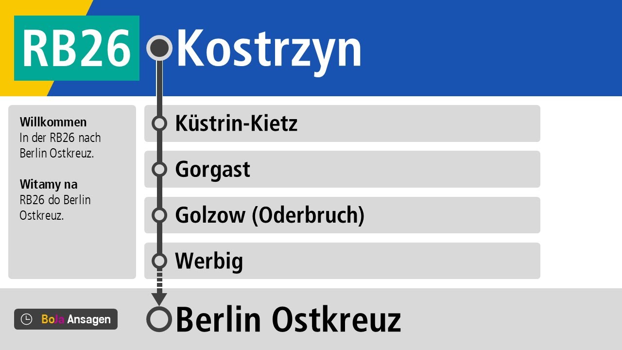 NEB Ansagen | RB26 Kostrzyn - Berlin Ostkreuz | BoJa Ansagen