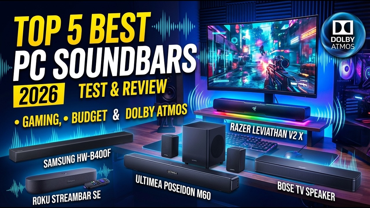 Top 5 Best PC Soundbars (2026) | Gaming, Budget & Dolby Atmos Test!
