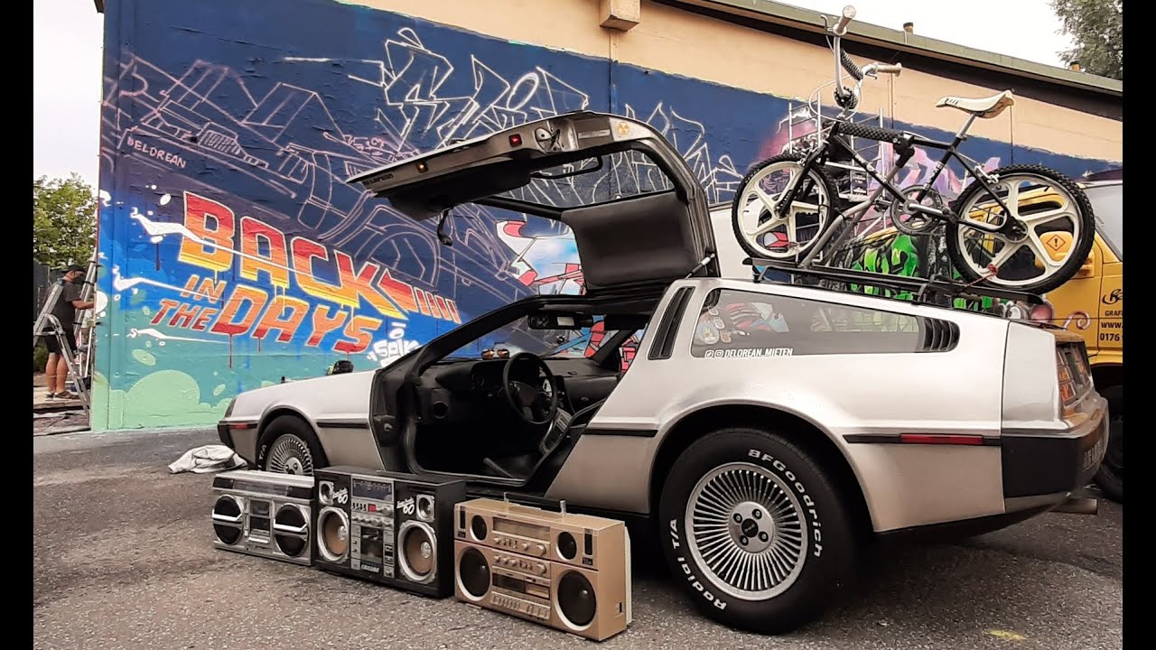 Delorean DMC12 mit Oldschool BMX, Back in the Days Jam Spike Dresden 05.09.20, Deloreantour mieten