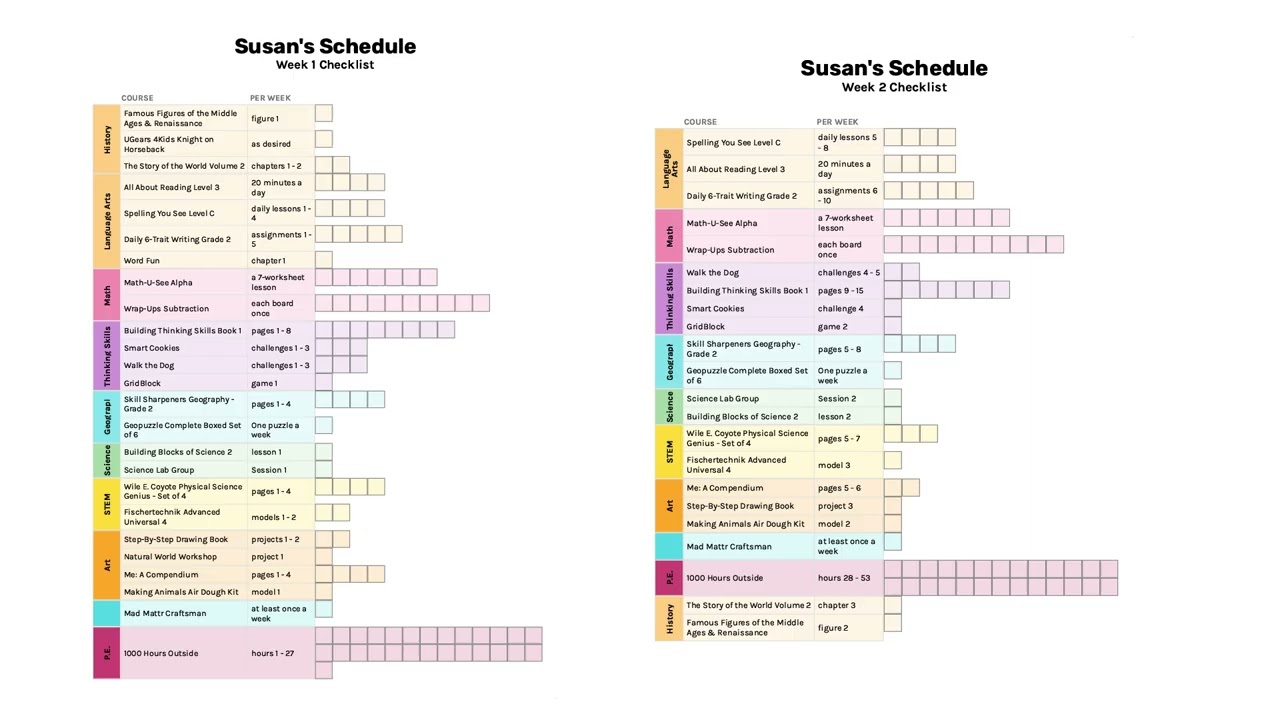 Timberdoodle print schedule log progress