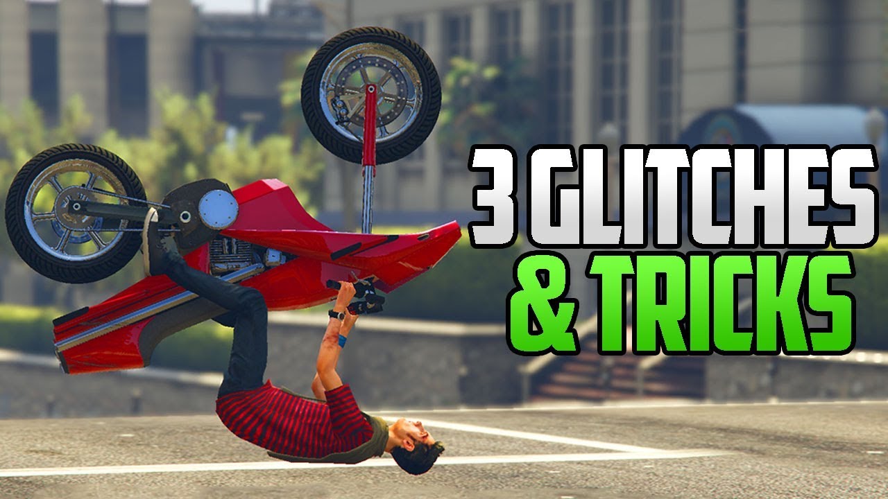GTA 5 ONLINE - 3 NEW GLITCHES & TRICKS (Never Fall Off Bike, Invisible Glitch & Bulletproof Car)