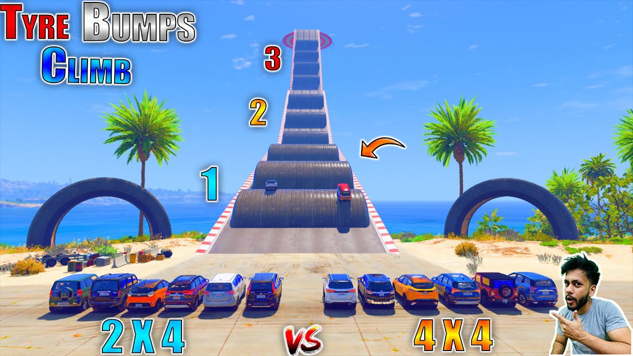 4X4 Vs 2X4 Which Indian Car Will Climb These Tyres GTA 5