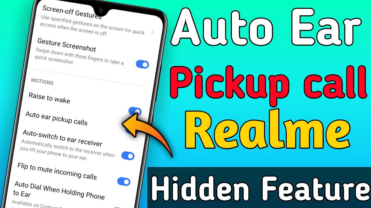 Realme auto ear pickup call || Realme hidden feature || Realme auto mute call