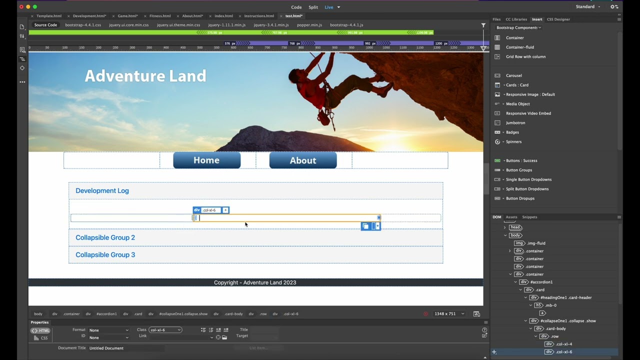 How to create an Accordion and add additional cards in Dreamweaver 2021   Bootstrap
